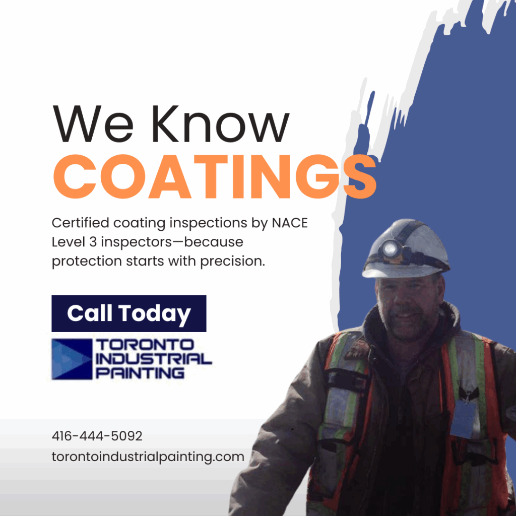 NACE-certified coating inspector on-site performing field inspection